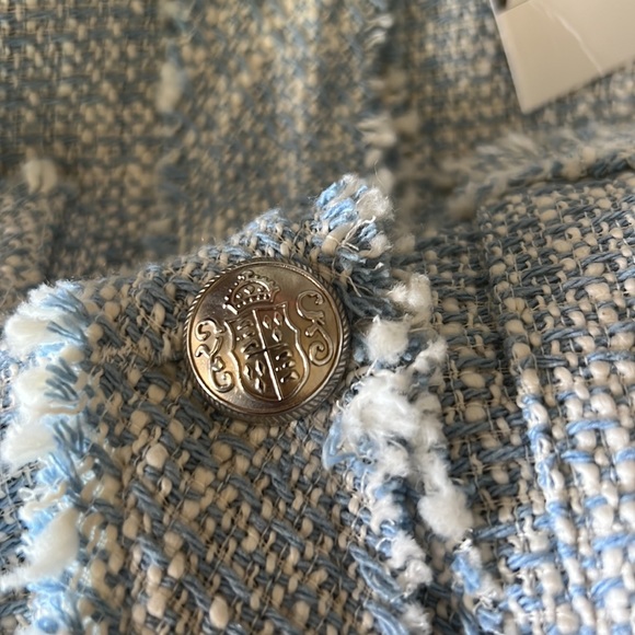 Blue tweed textured Zara vest with buttons - Picture 10 of 12